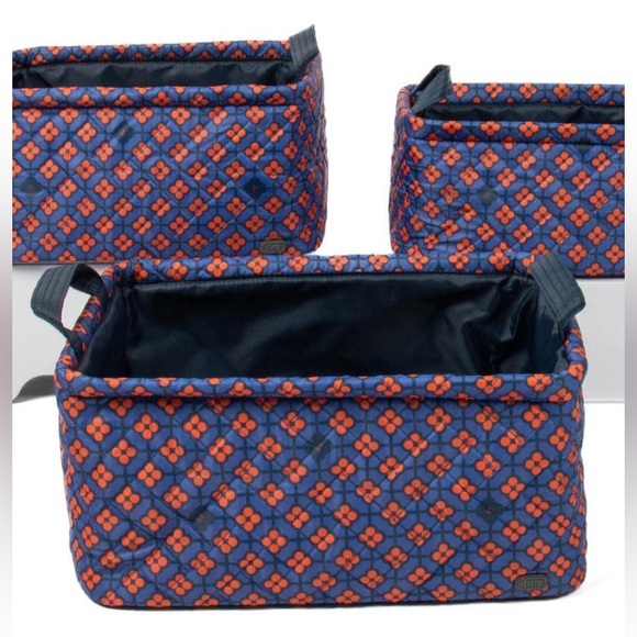 NWT lug Crescendo Home, color Very Berry Blue. 3 piece reversible storage bin - Picture 4 of 5